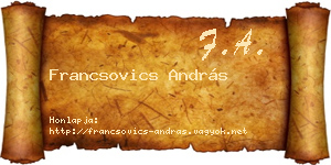 Francsovics András névjegykártya