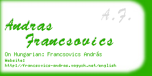 andras francsovics business card