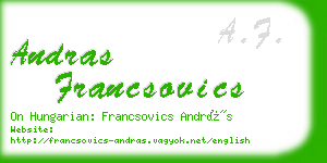 andras francsovics business card